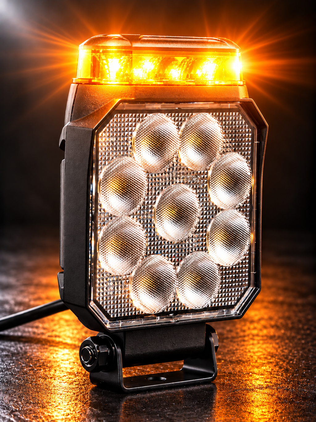 Feu de travail LED Lumidrive Work Flash avec flash orange intégré