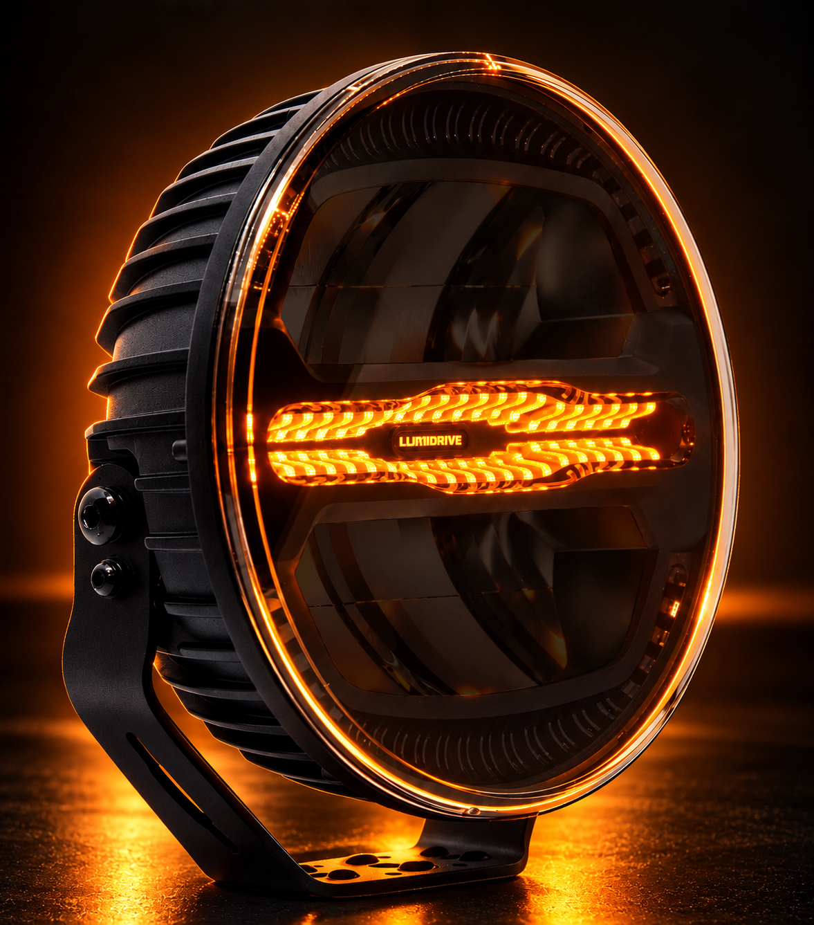 Longue portée LED Lumidrive Rayzor 9 pouces avec feu de position orange