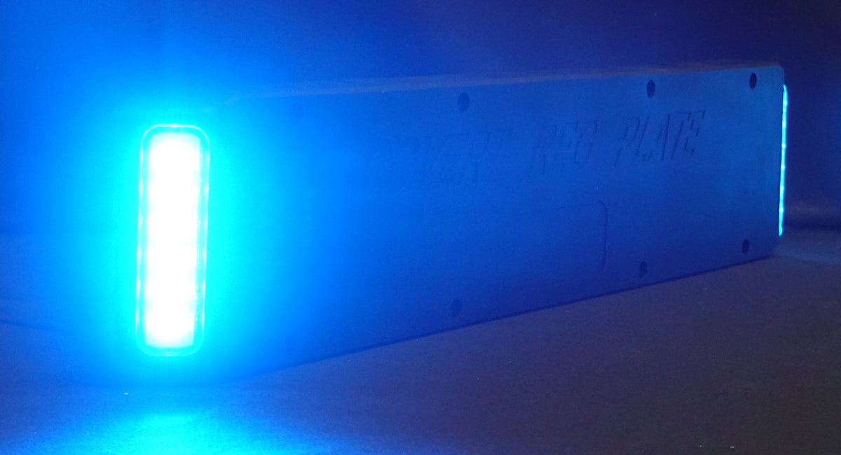 Support de plaque Lumiflash avec 2 feux LED flash bleu