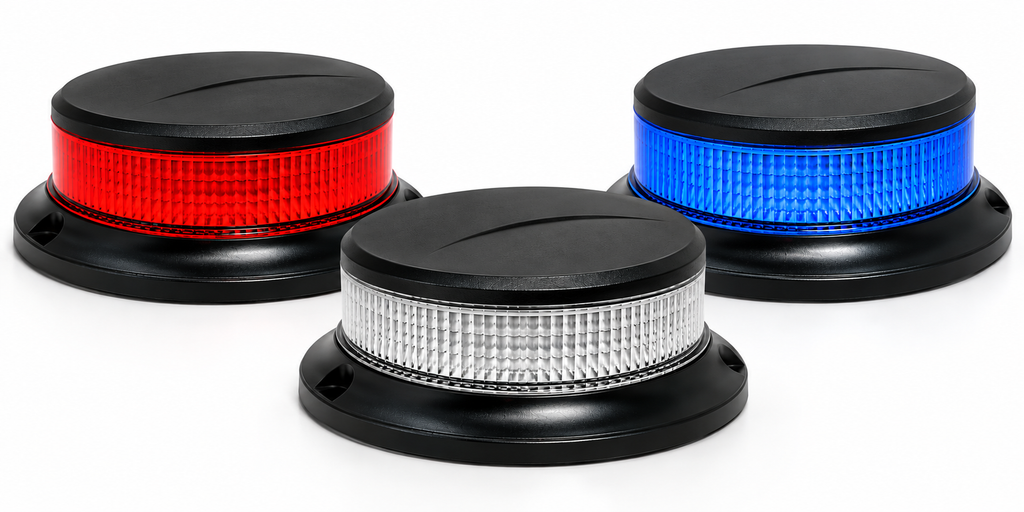 Gyrophare Lumiflash Ultra Slim bleu blanc et rouge fixation 3 vis