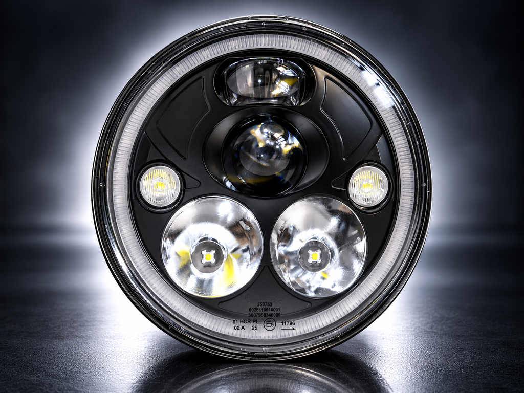 Optique LED ronde Vision X Vortex avec réflecteur noir mat