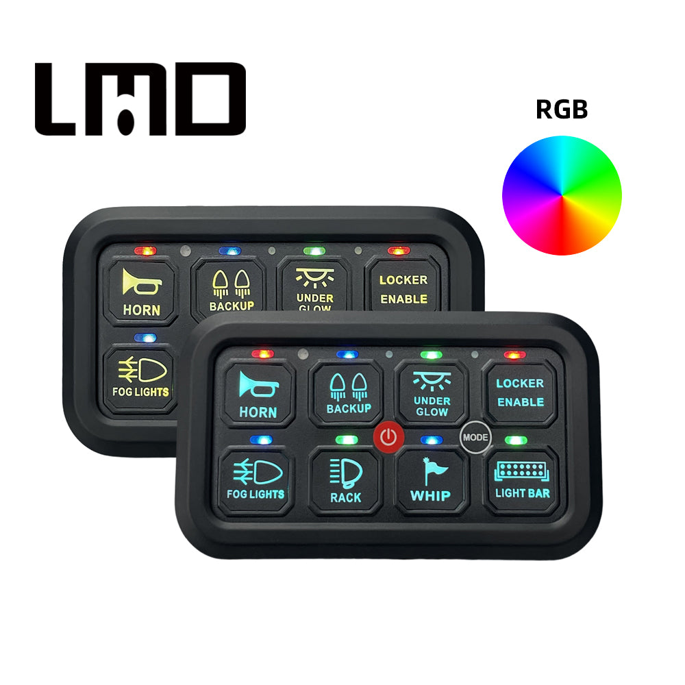 Vue de face du panneau de commande électrique Lumidrive 8 boutons